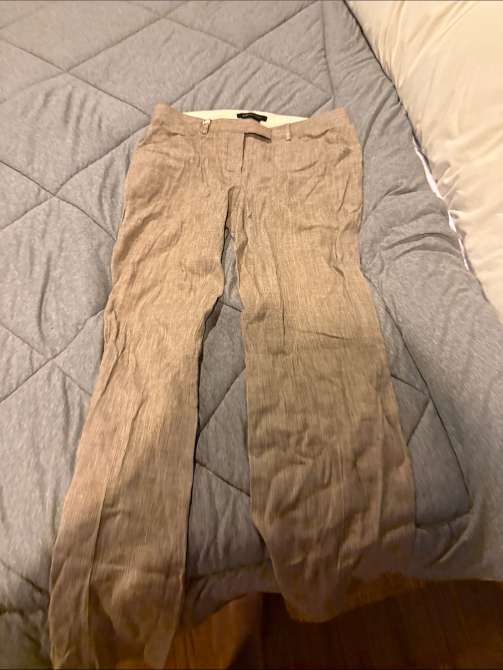 BCBGMaxAzria Light Tan Linen-Blend Chinos